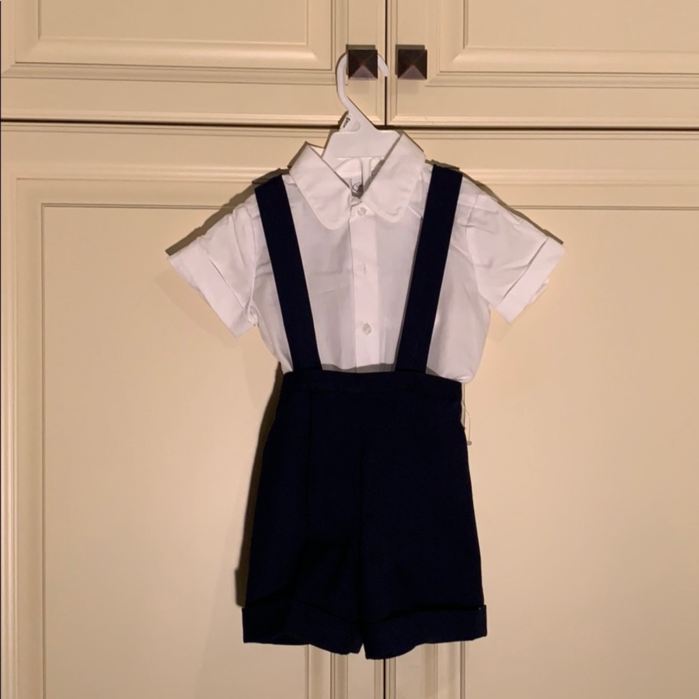 Talbots Kids Button down shirt ans suspender pants